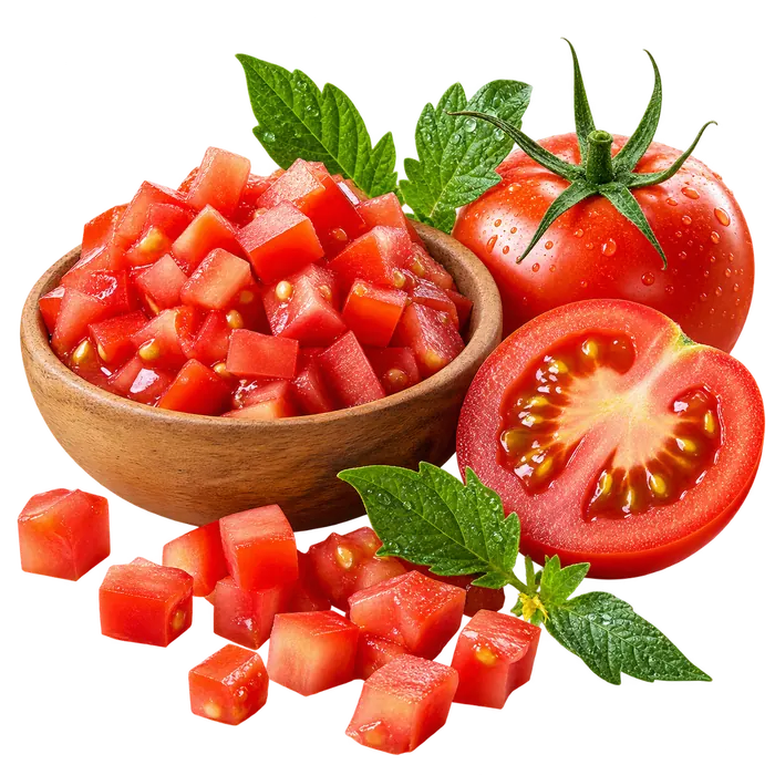 تکه های گوجه فرنگی
