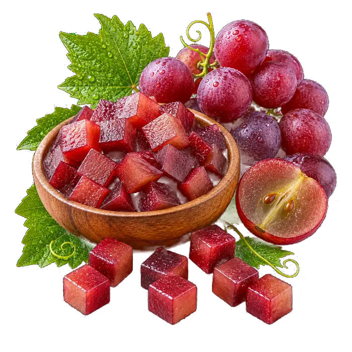 تکه های انگور قرمز